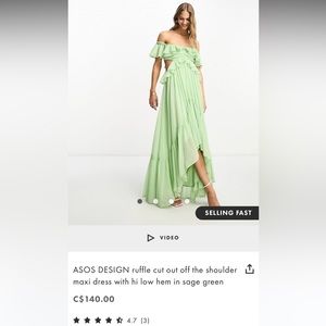 ASOS sage green flowy dress